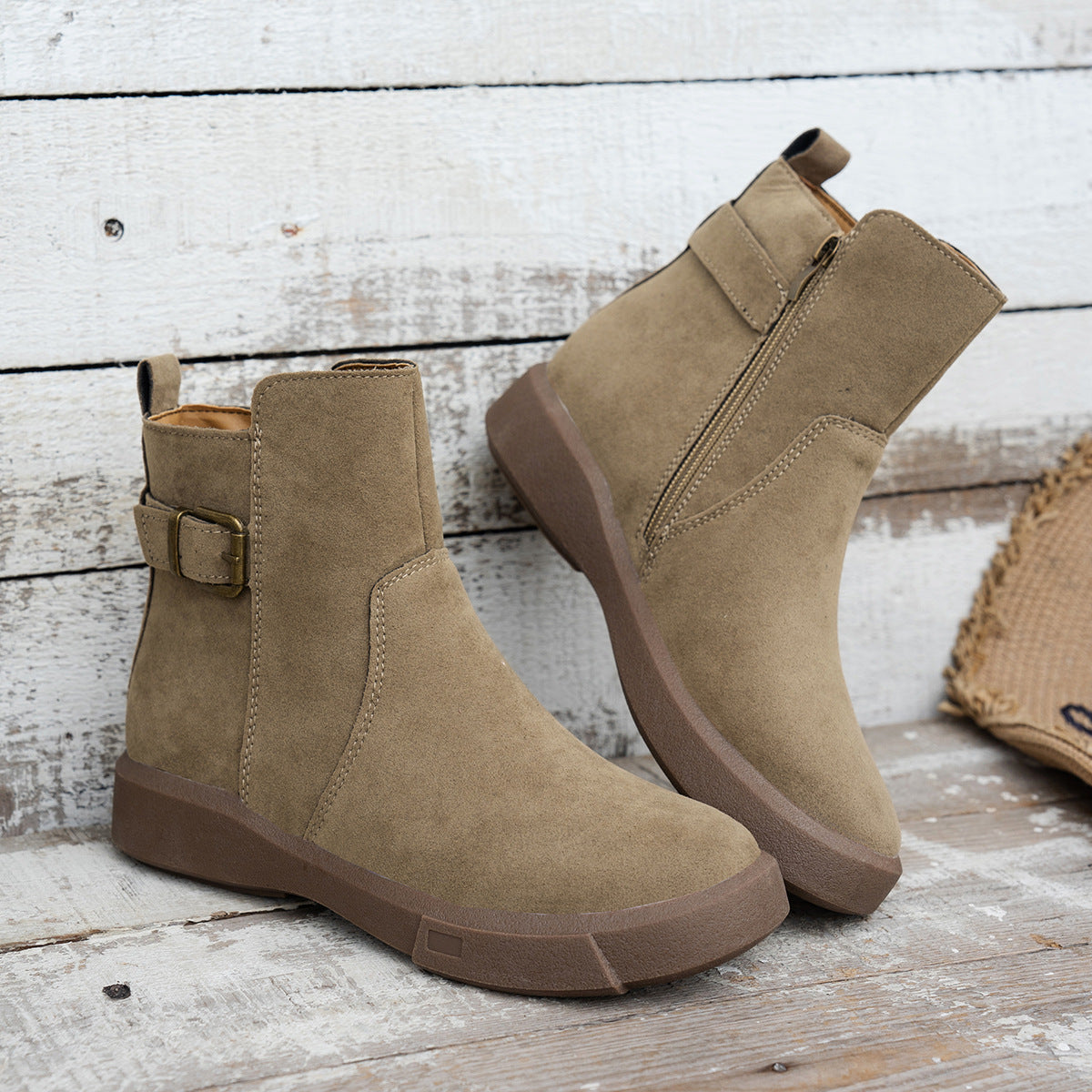 Bottines suedees Averiell confort‑plat