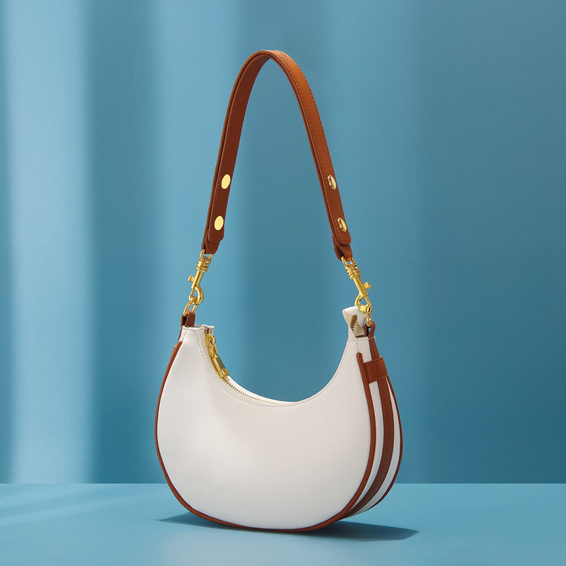 Soléa – sac bandoulière croissant en cuir