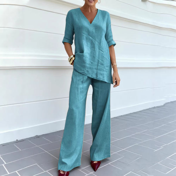 Ensemble coton‑lin Averiell silhouette‑allongée