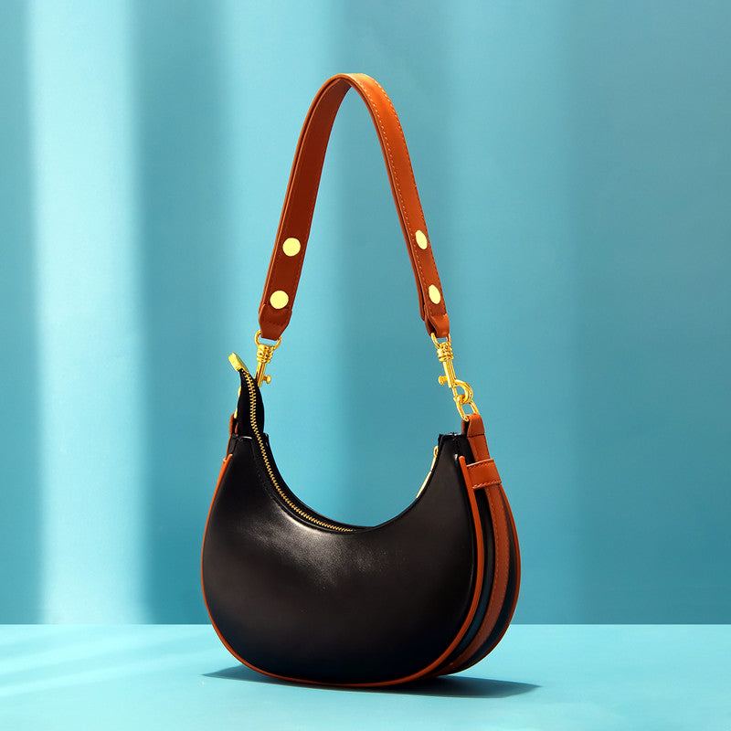 Soléa – sac bandoulière croissant en cuir