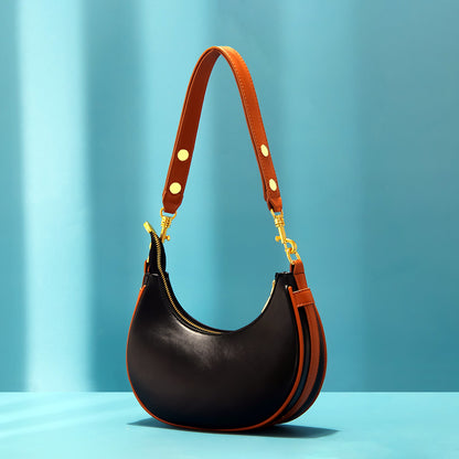 Soléa – sac bandoulière croissant en cuir