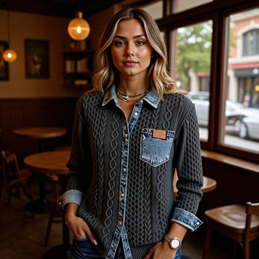 Chemise patchwork Averiell cosy‑chic