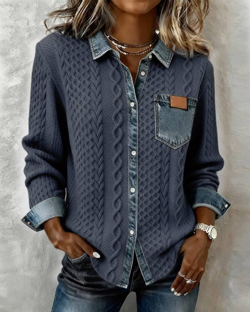 Chemise patchwork Averiell cosy‑chic
