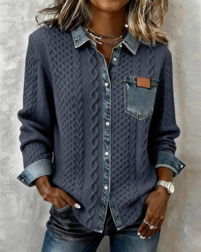 Chemise patchwork Averiell cosy‑chic