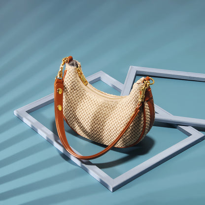 Soléa – sac bandoulière croissant en cuir