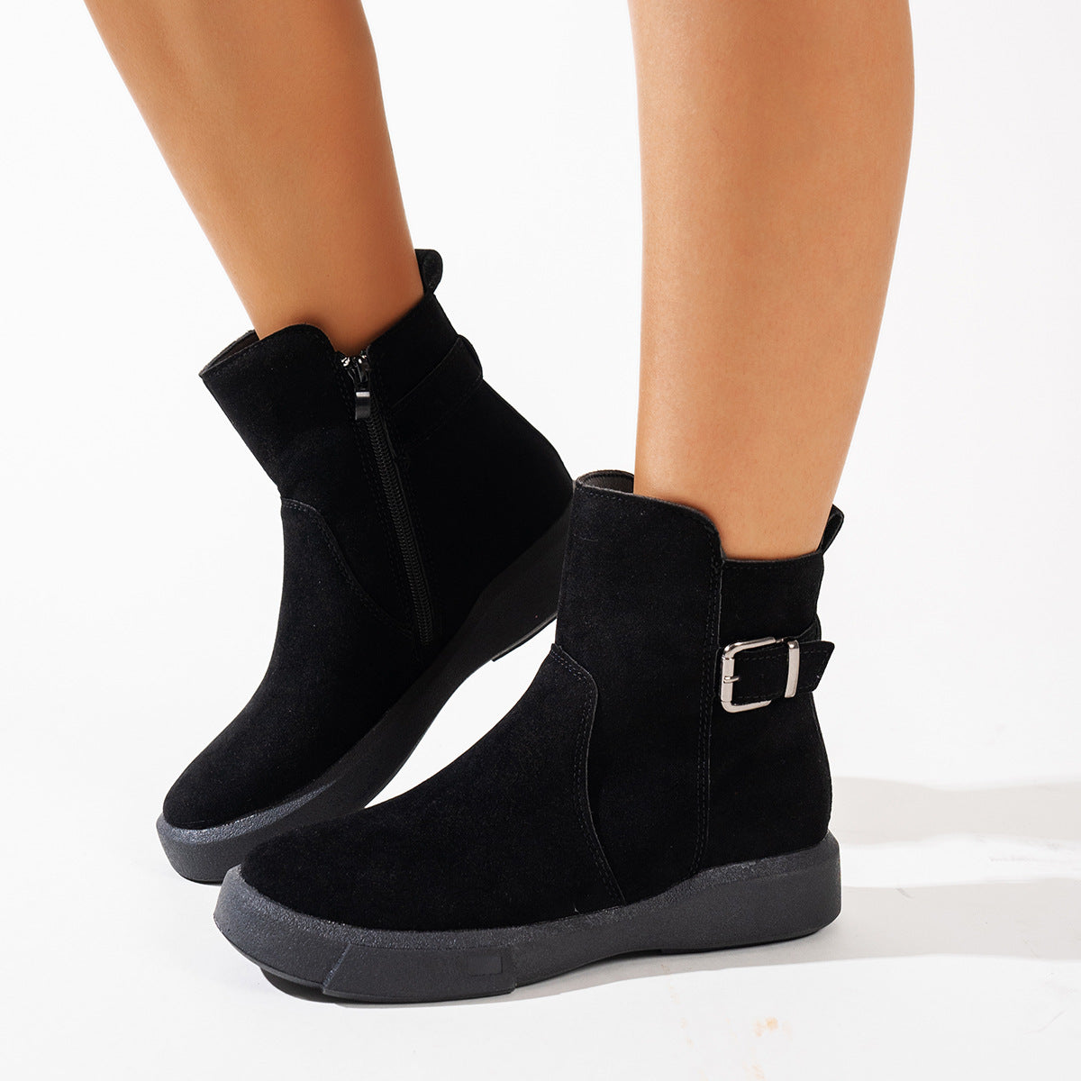 Bottines suedees Averiell confort‑plat
