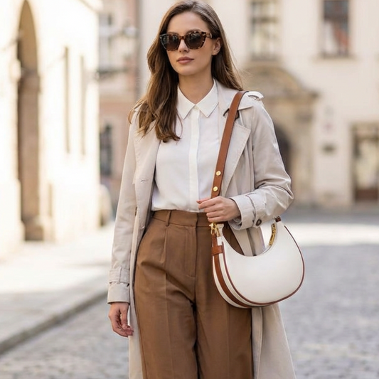 Soléa – sac bandoulière croissant en cuir